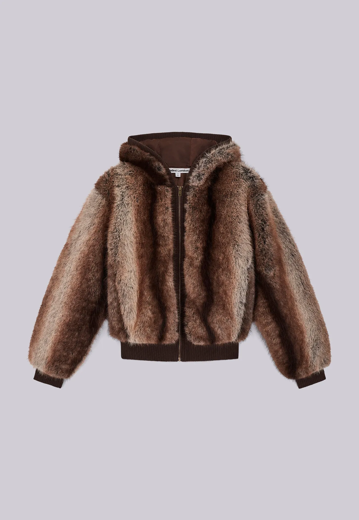 Bear Faux Fur Hooded Jacket