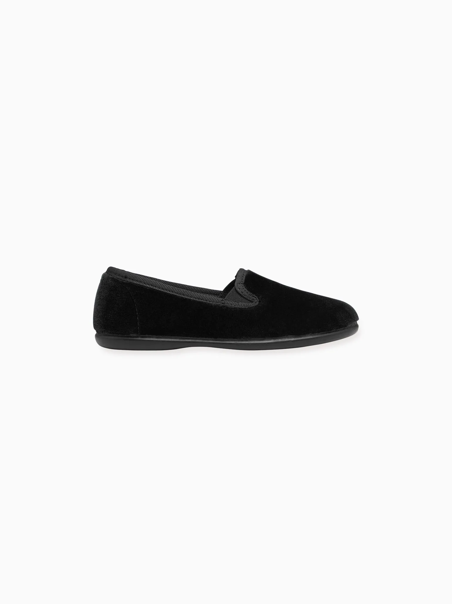 Black Velvet Kids Slipper Shoes