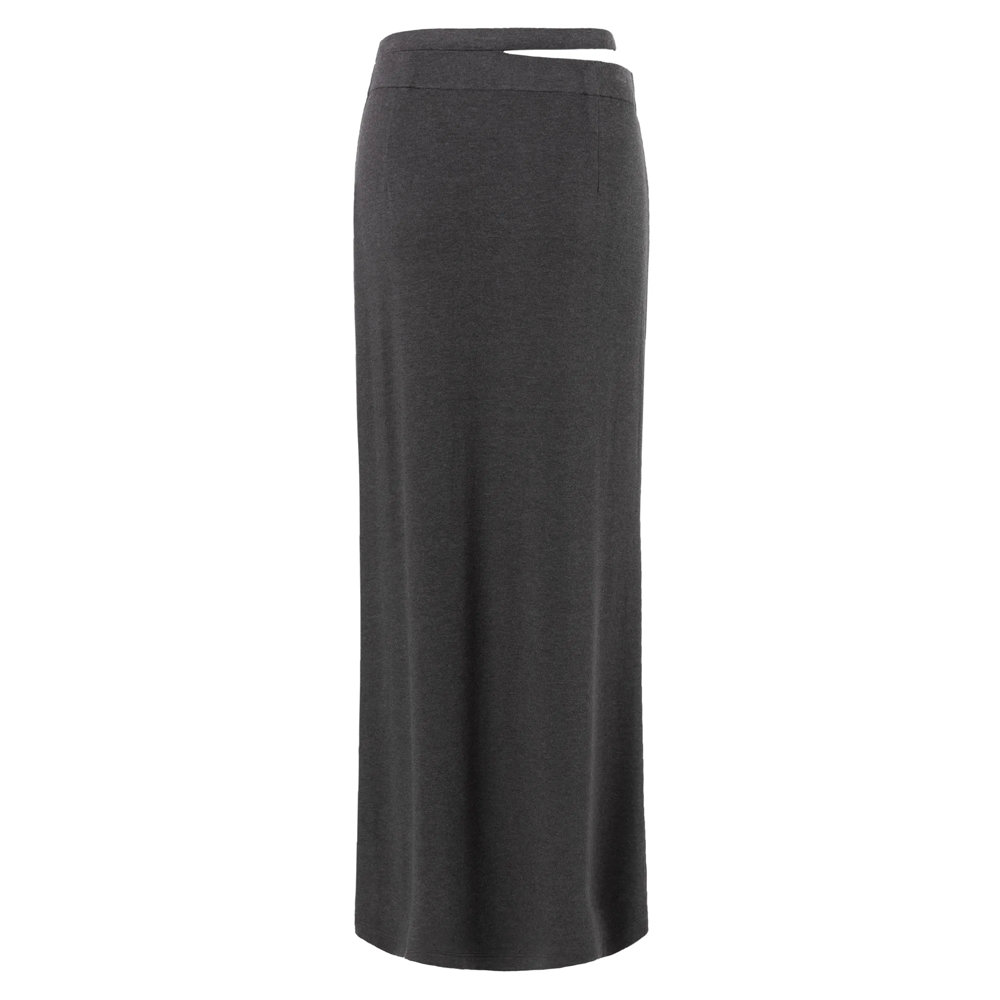 Black Wool Cutout Skirt