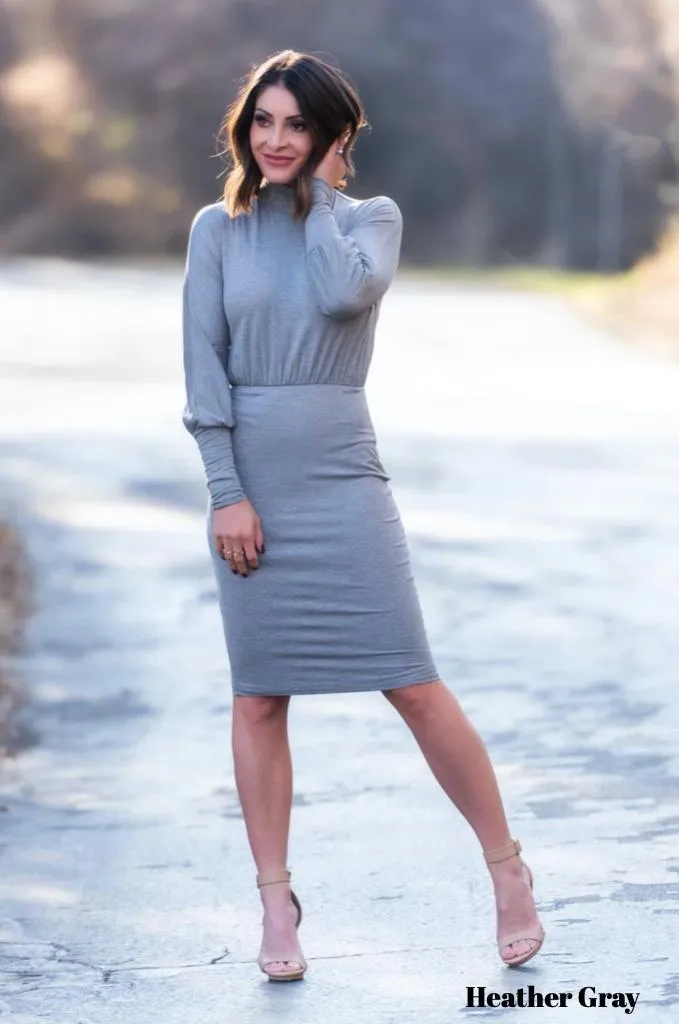 Brigitte Brianna Turtleneck Jersey Dress