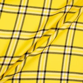 Canary Yellow & Black Pure Wool Tartan