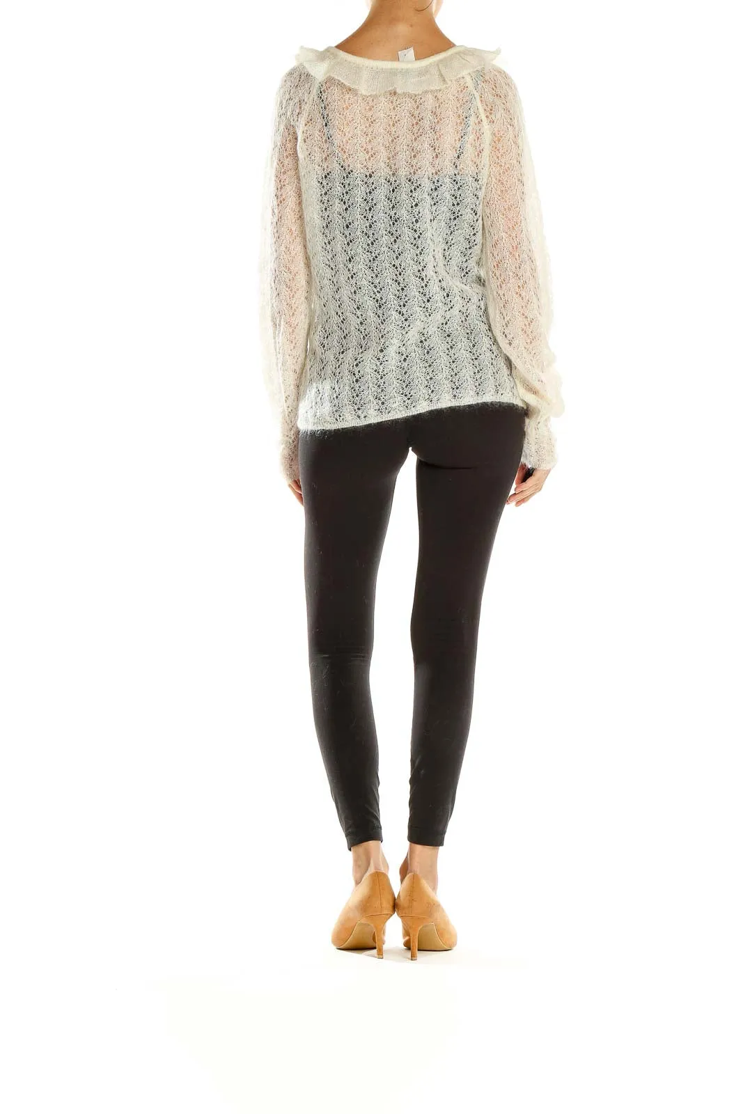 Cream Lace Knit Sweater