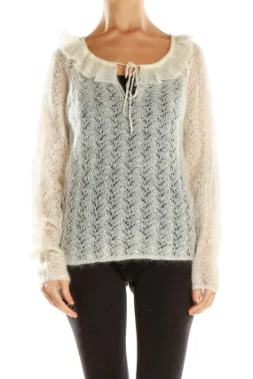 Cream Lace Knit Sweater