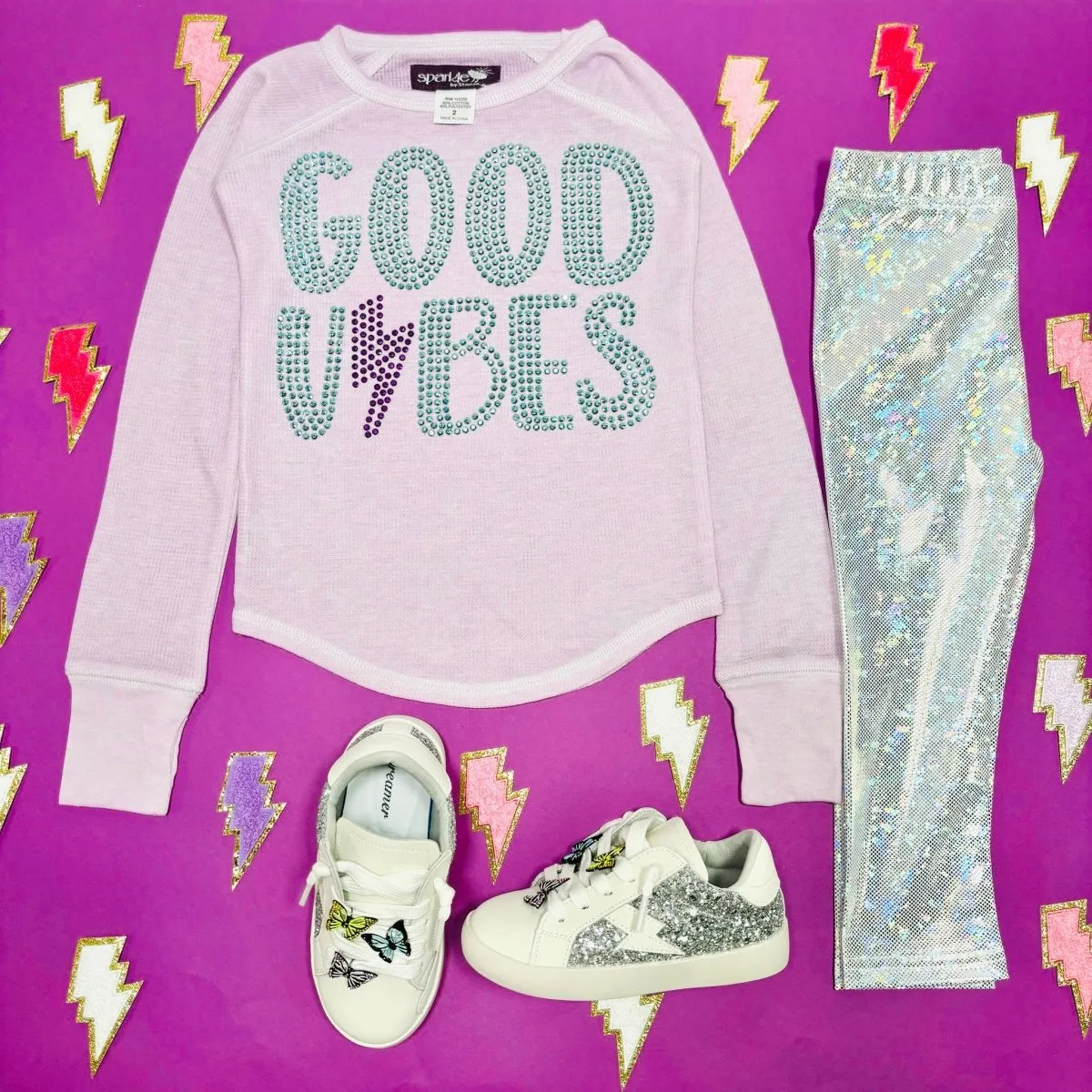 CRYSTAL GOOD VIBES LONG SLEEVE THERMAL TOP