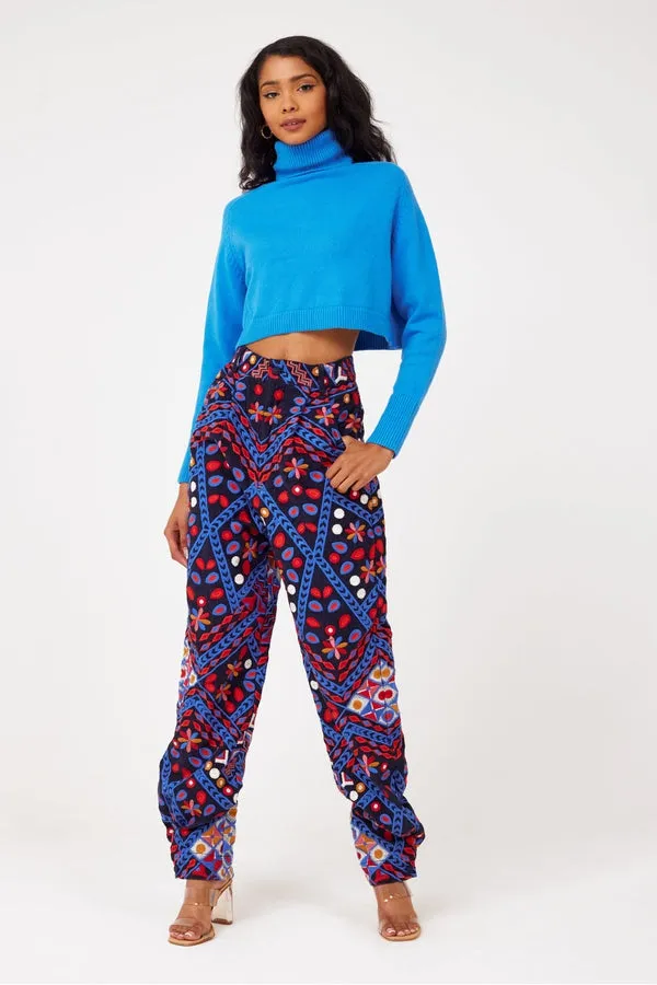 Embroidered Corduroy Pants