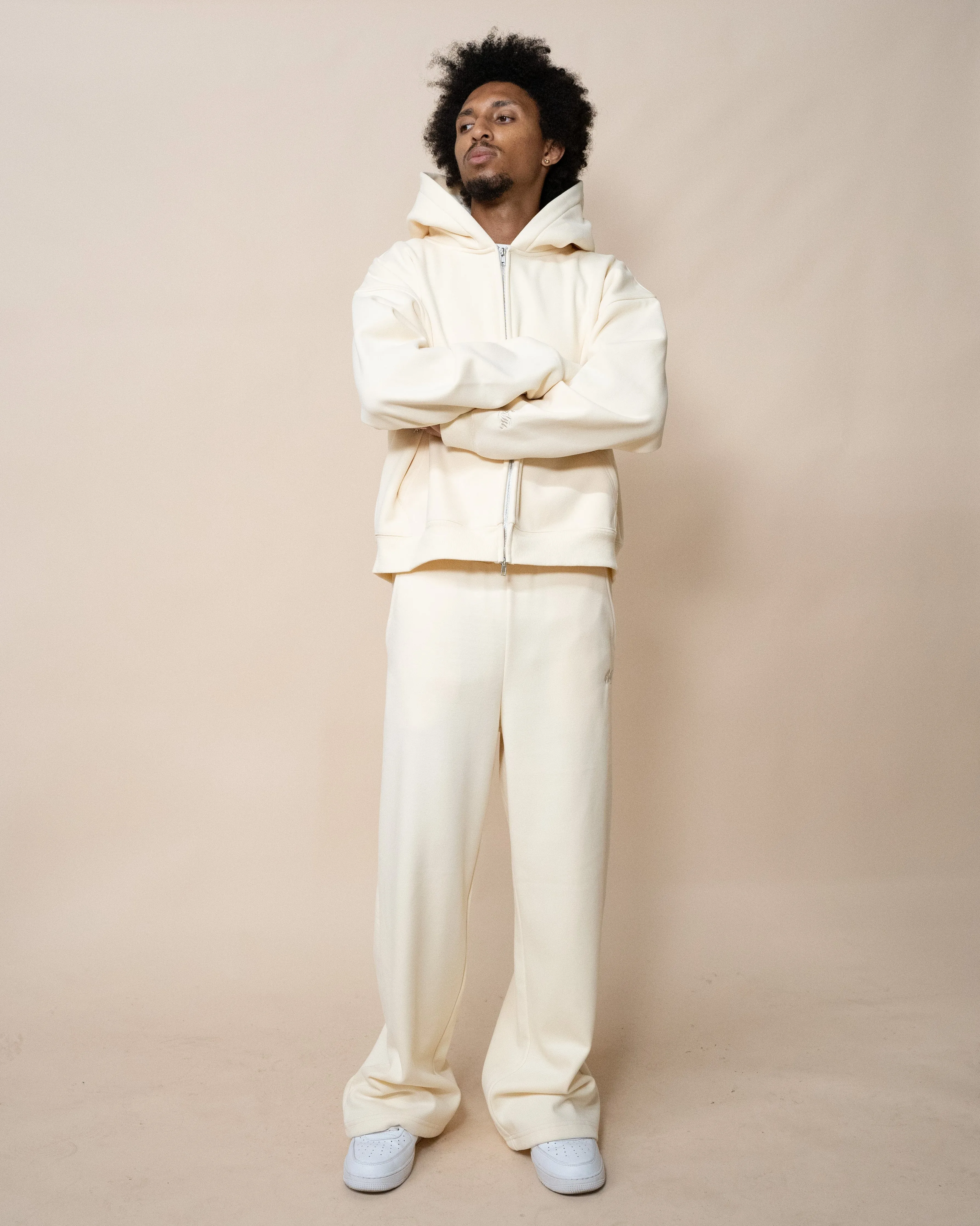 EPTM PERFECT BAGGY FLEECE PANTS - CREAM