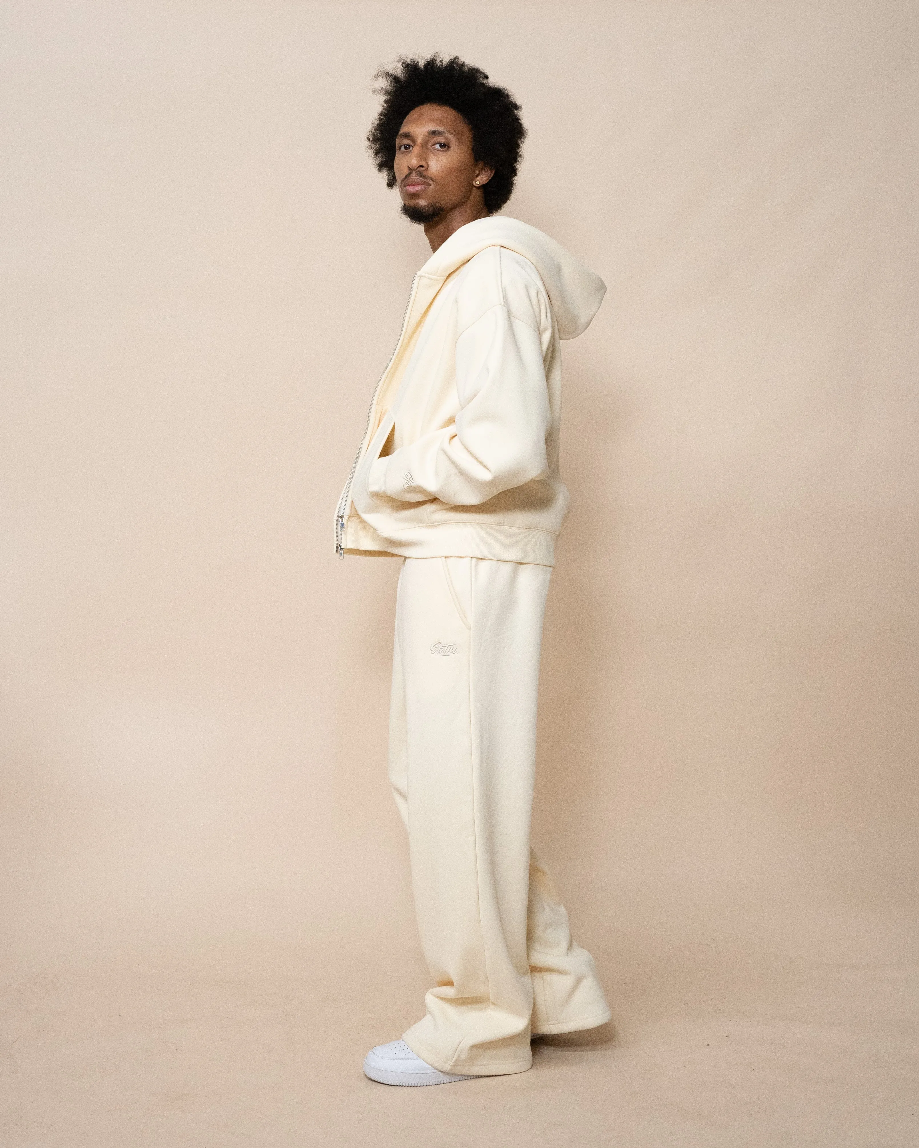 EPTM PERFECT BAGGY FLEECE PANTS - CREAM