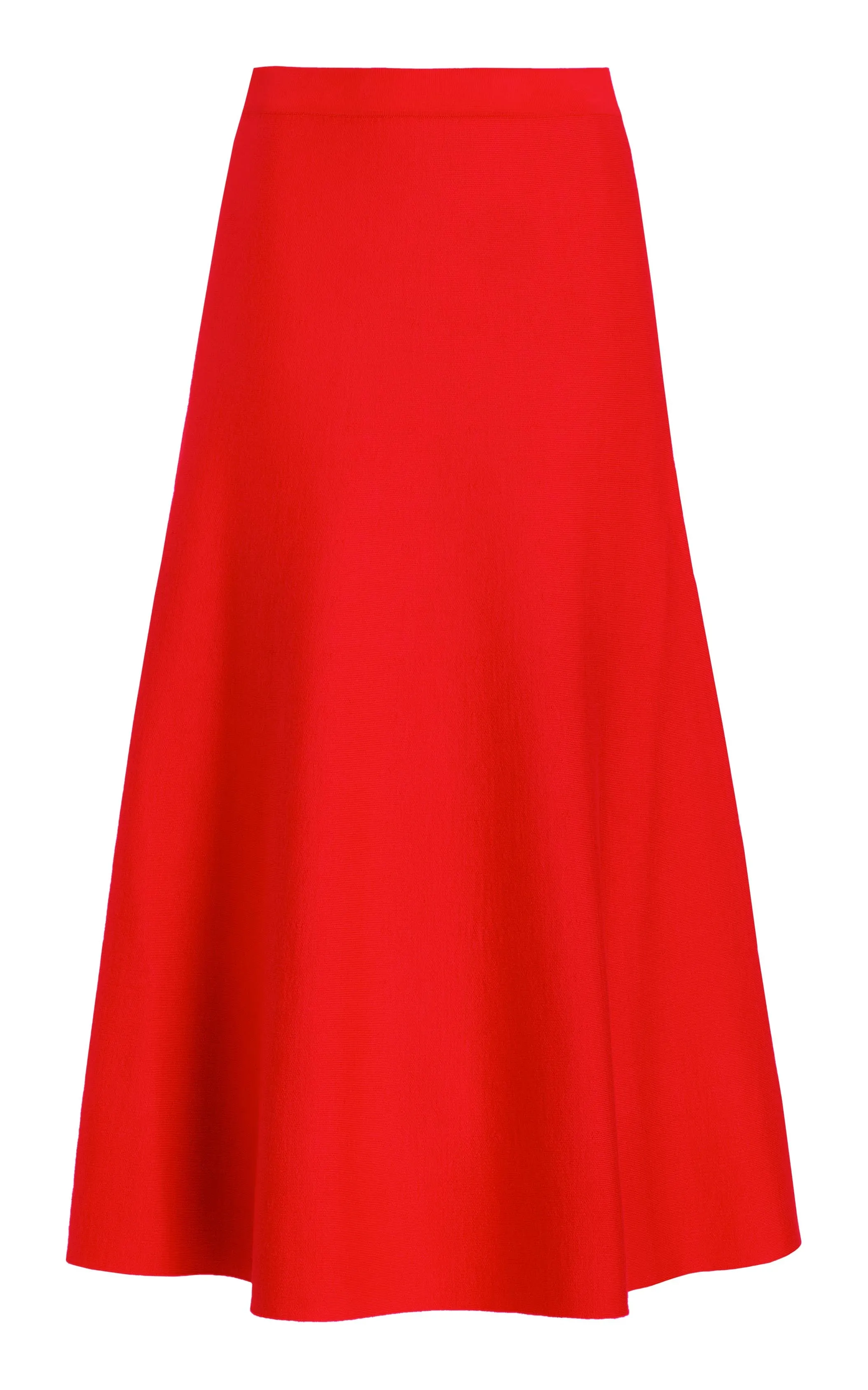 Freddie Knit Midi Skirt in Red Topaz Merino Wool Cashmere