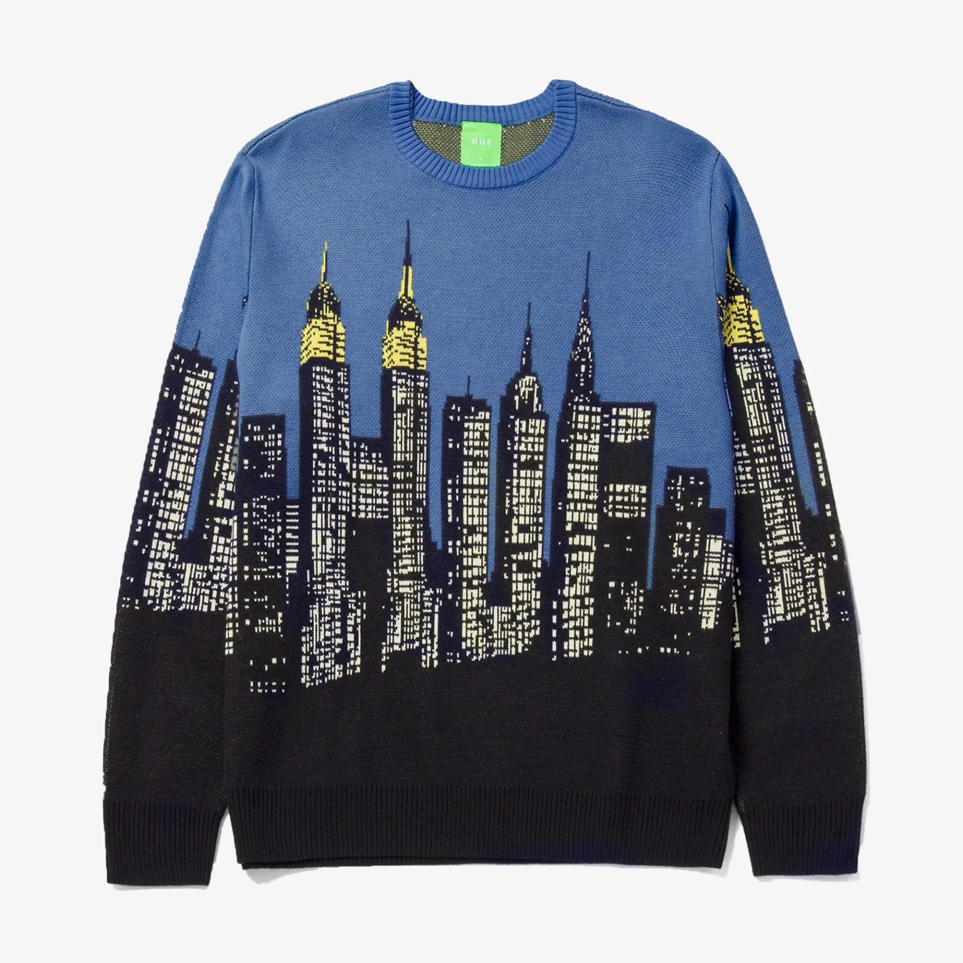 HUF | SKYLINE CREW SWEATER  { LIGHT BLUE