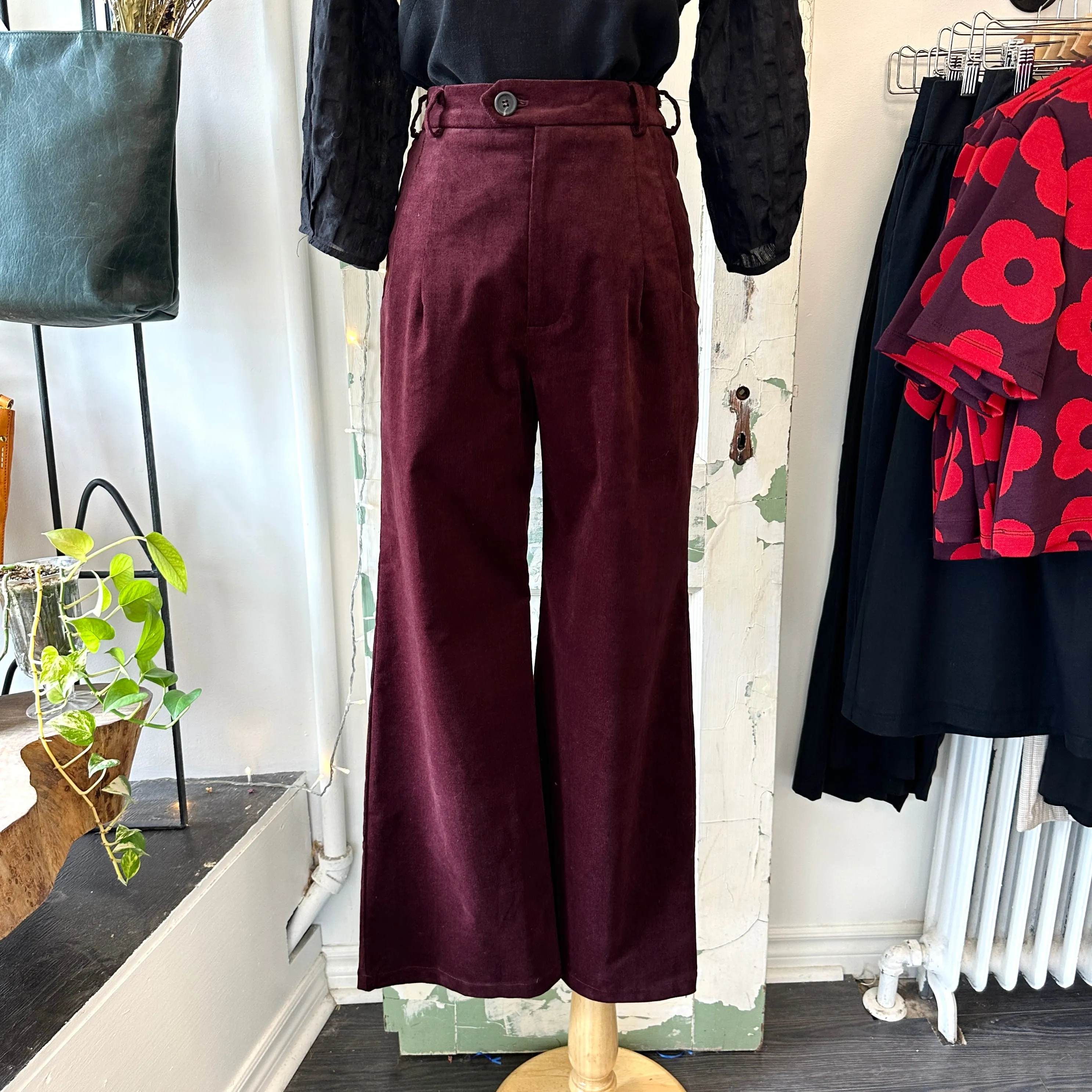 Jennifer Glasgow // Diana Pants Burgundy Corduroy