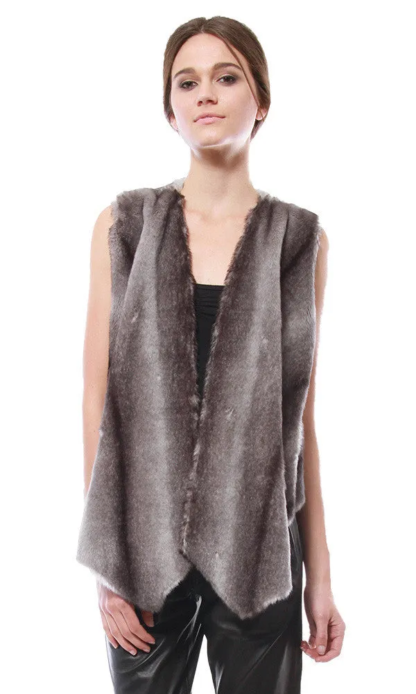 Jersey Lined Faux Fur Vest