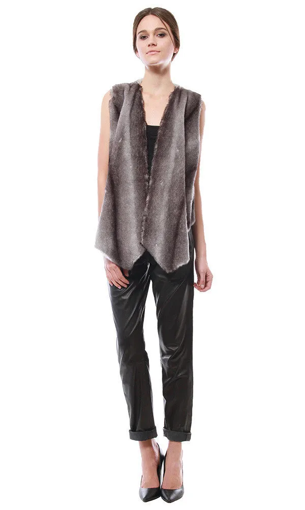 Jersey Lined Faux Fur Vest