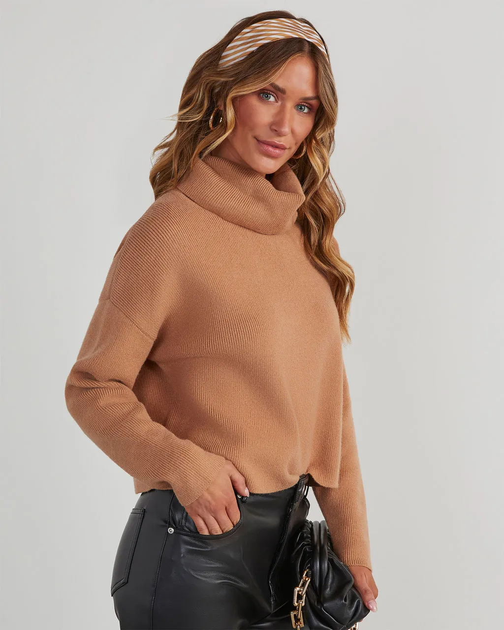 Latte Lover Turtleneck Knit Sweater