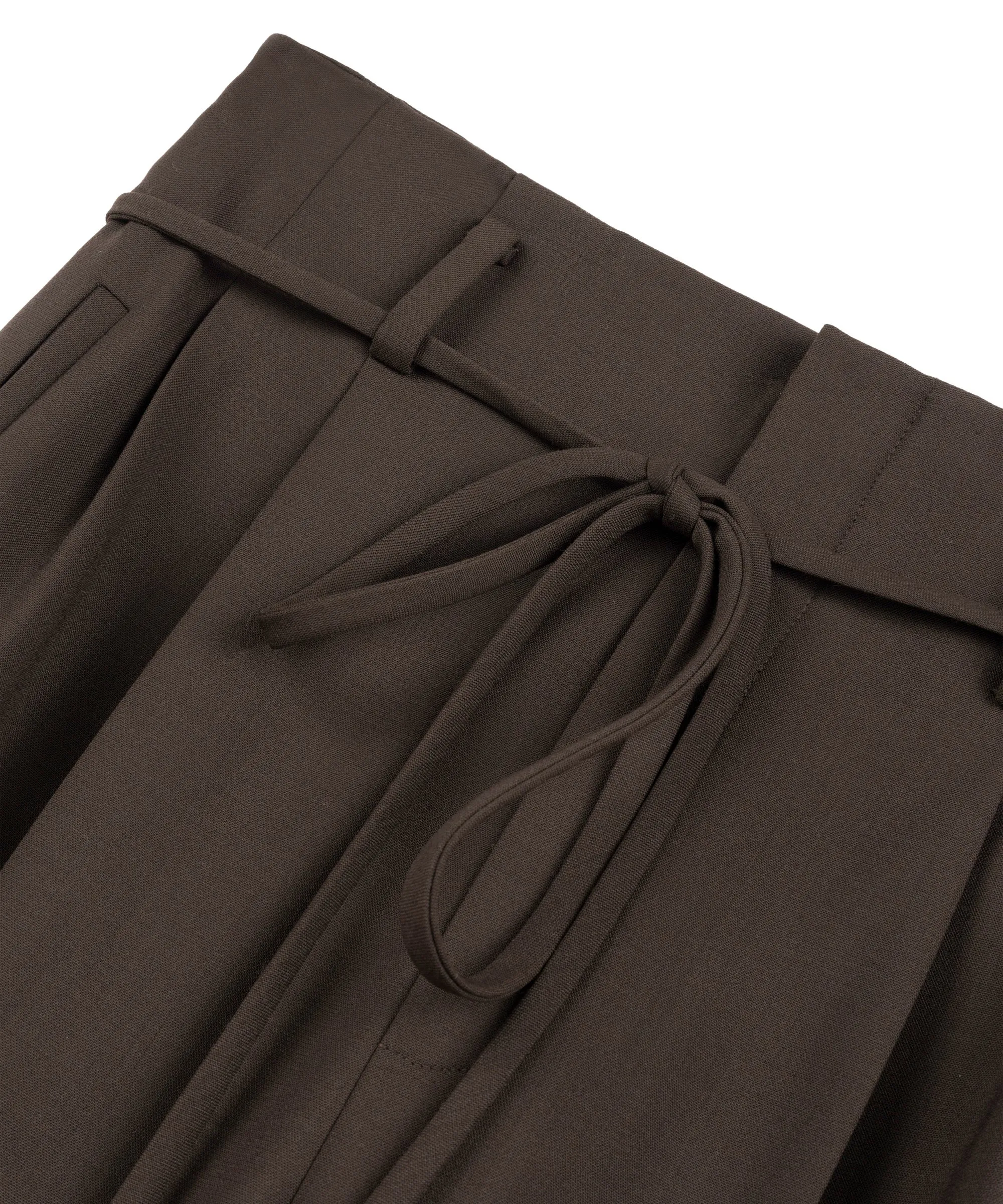 Machka Carrot Fit Trousers With Thin Belt Dark Brown