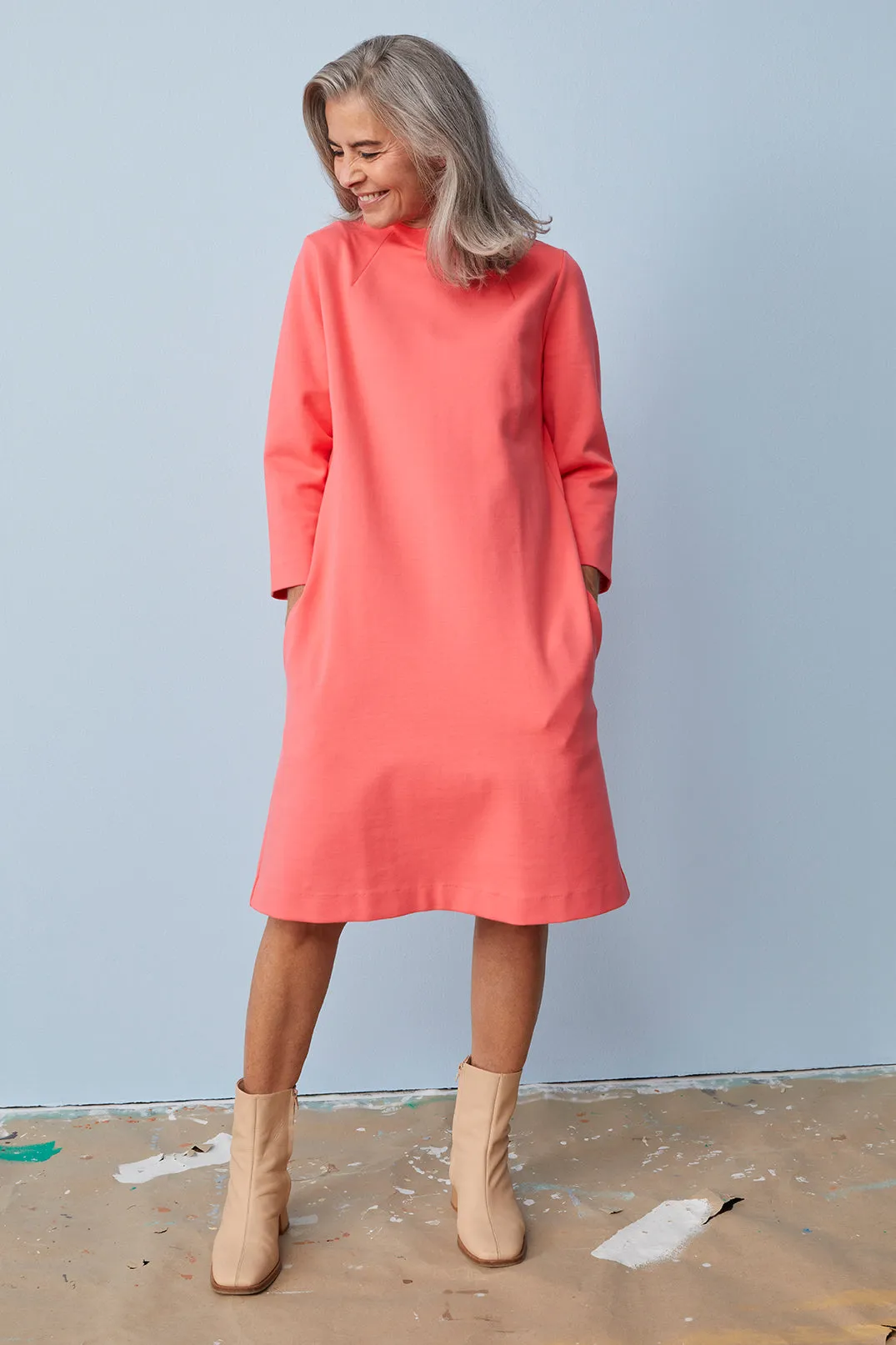 Midi Dress Coral Red