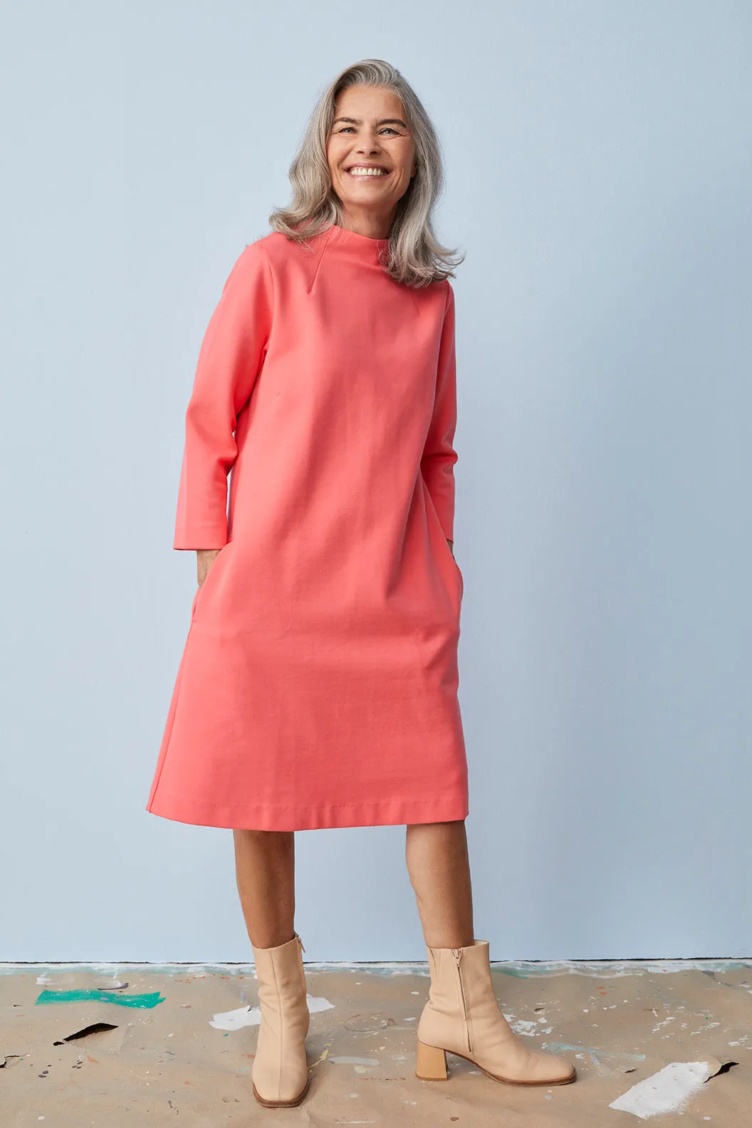 Midi Dress Coral Red