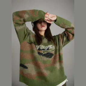 Noe Logo Camouflage Knit Sweater