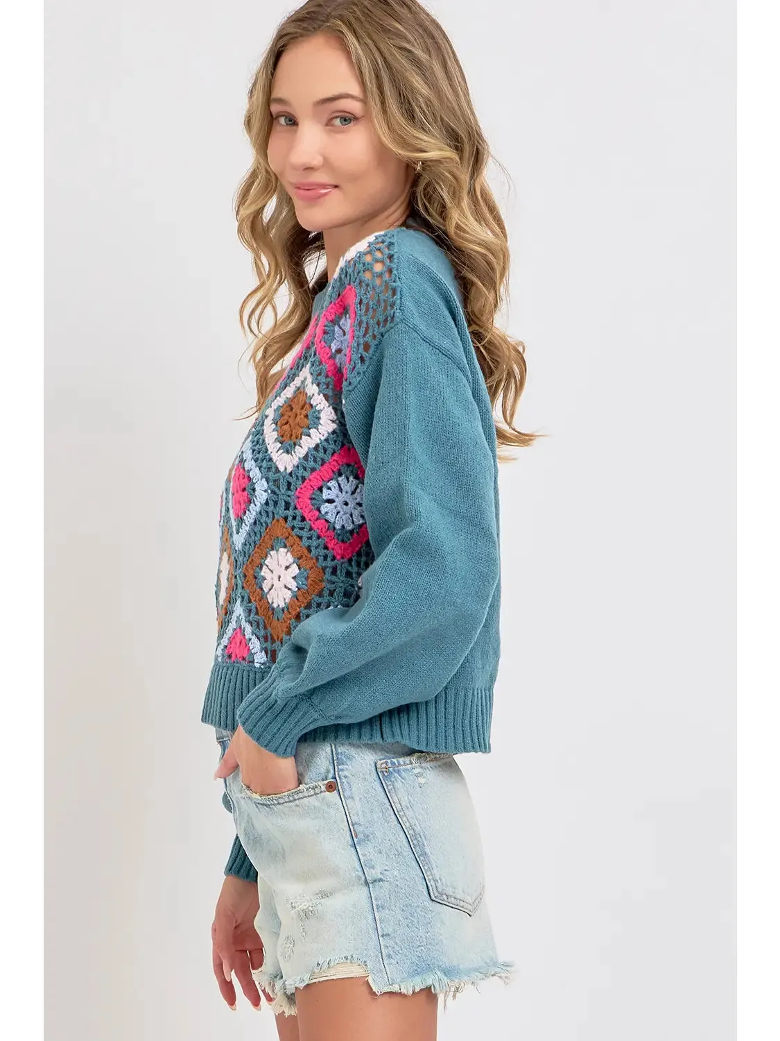 Nottingham Crochet Knit Sweater