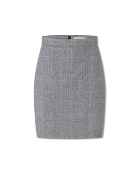 Pleated Wool Mini Skirt