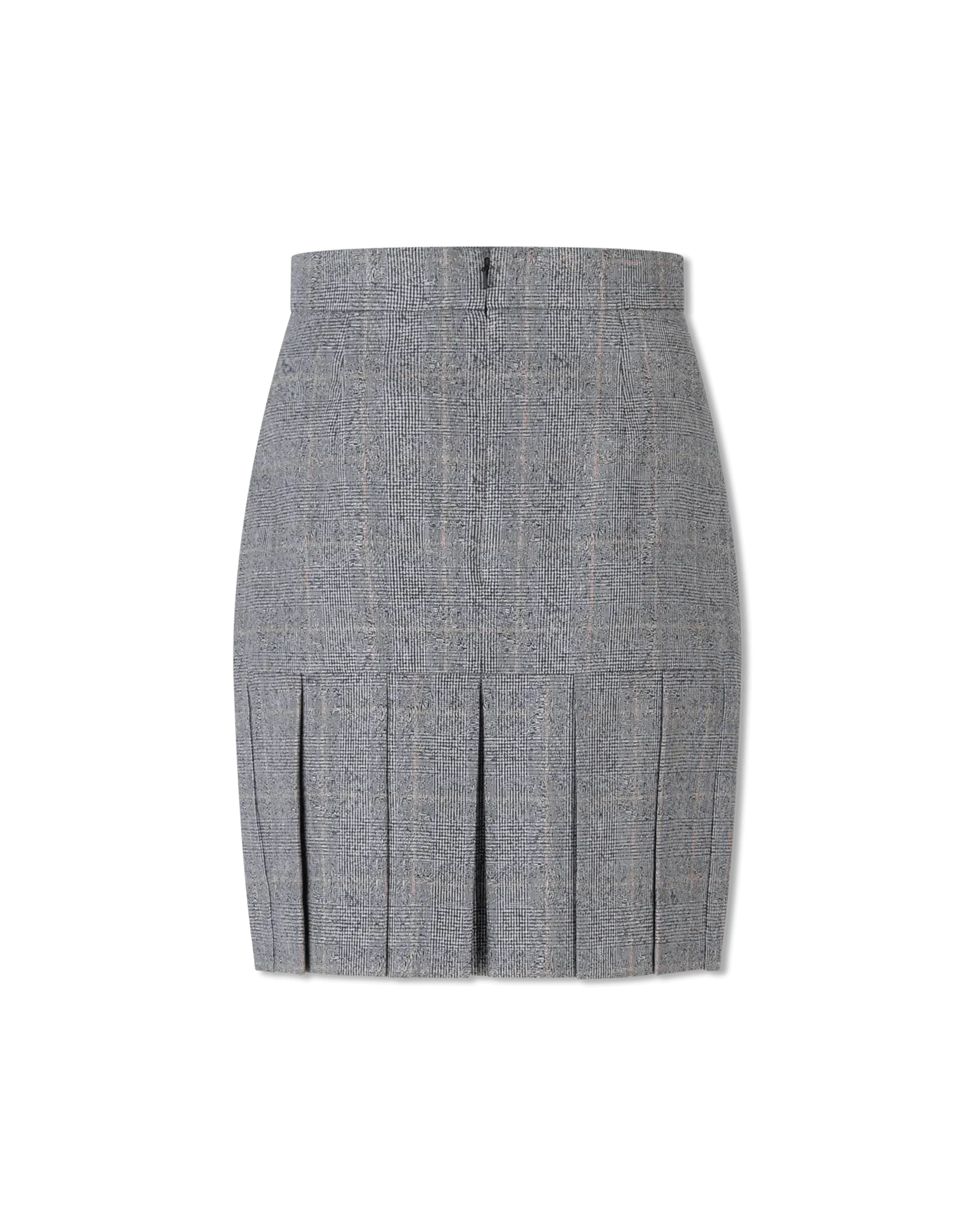 Pleated Wool Mini Skirt