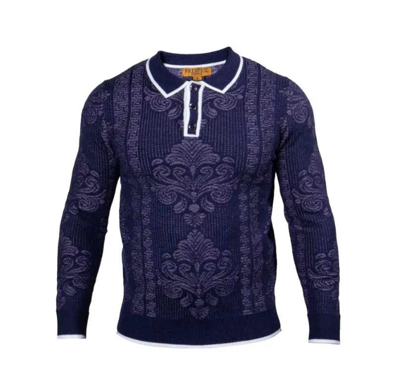 Prestige Navy Blue Men's Polo Sweaters No: SW-547 Navy