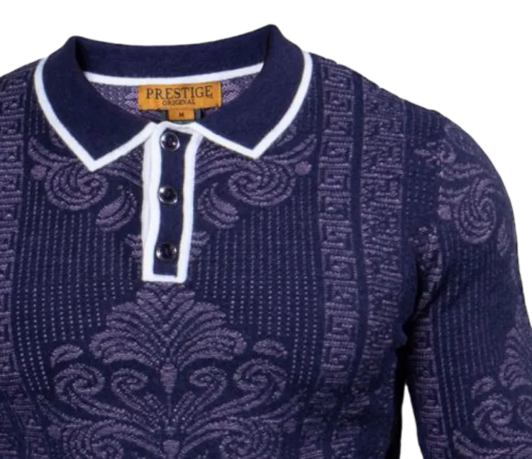 Prestige Navy Blue Men's Polo Sweaters No: SW-547 Navy