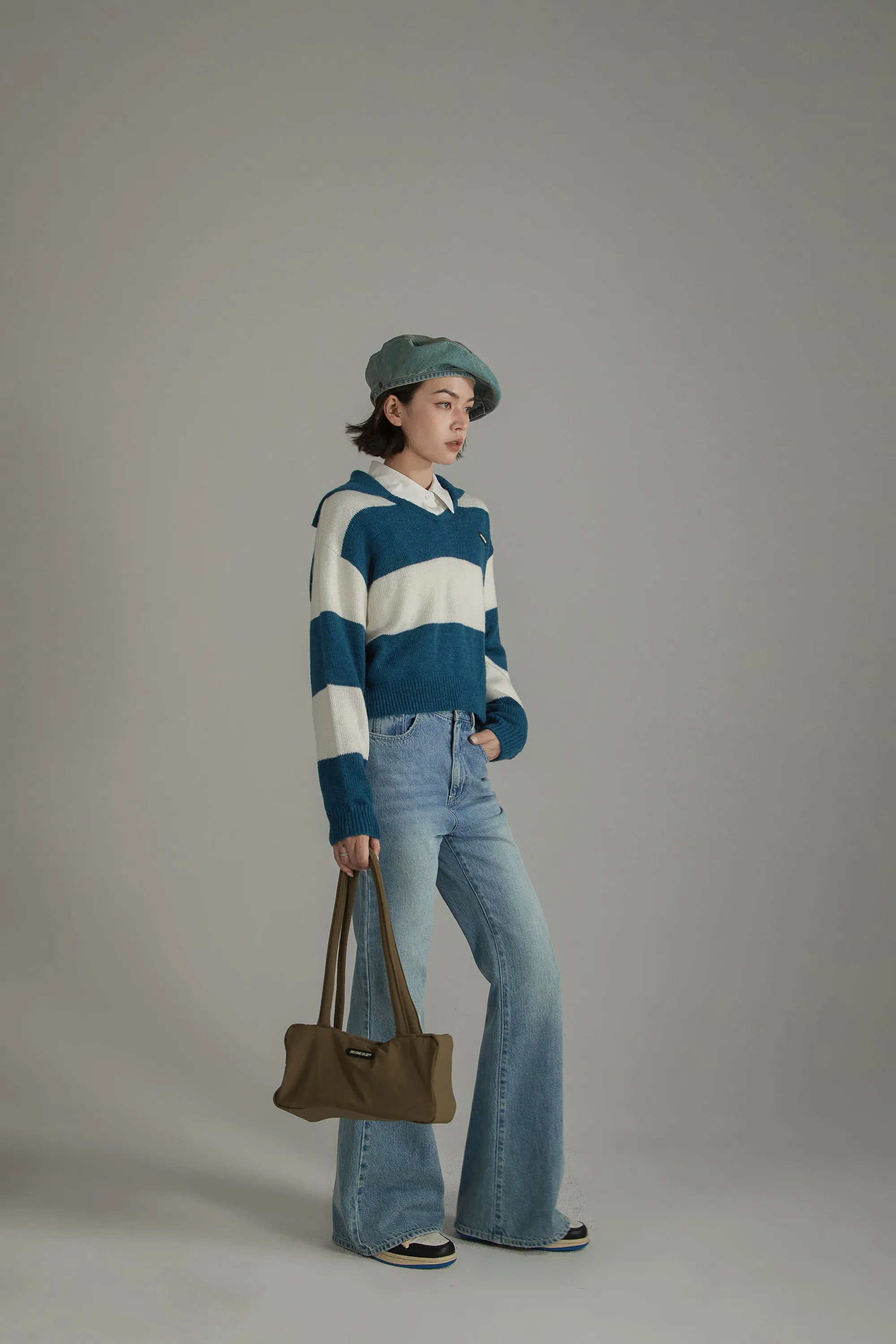 Sailor Color Scheme Knit Sweater