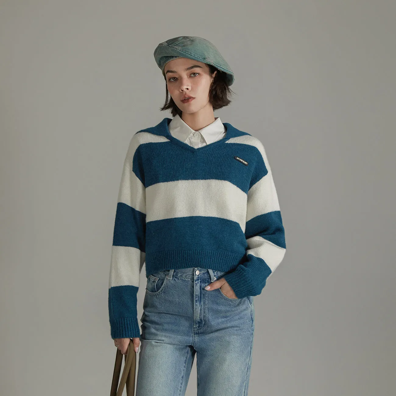 Sailor Color Scheme Knit Sweater