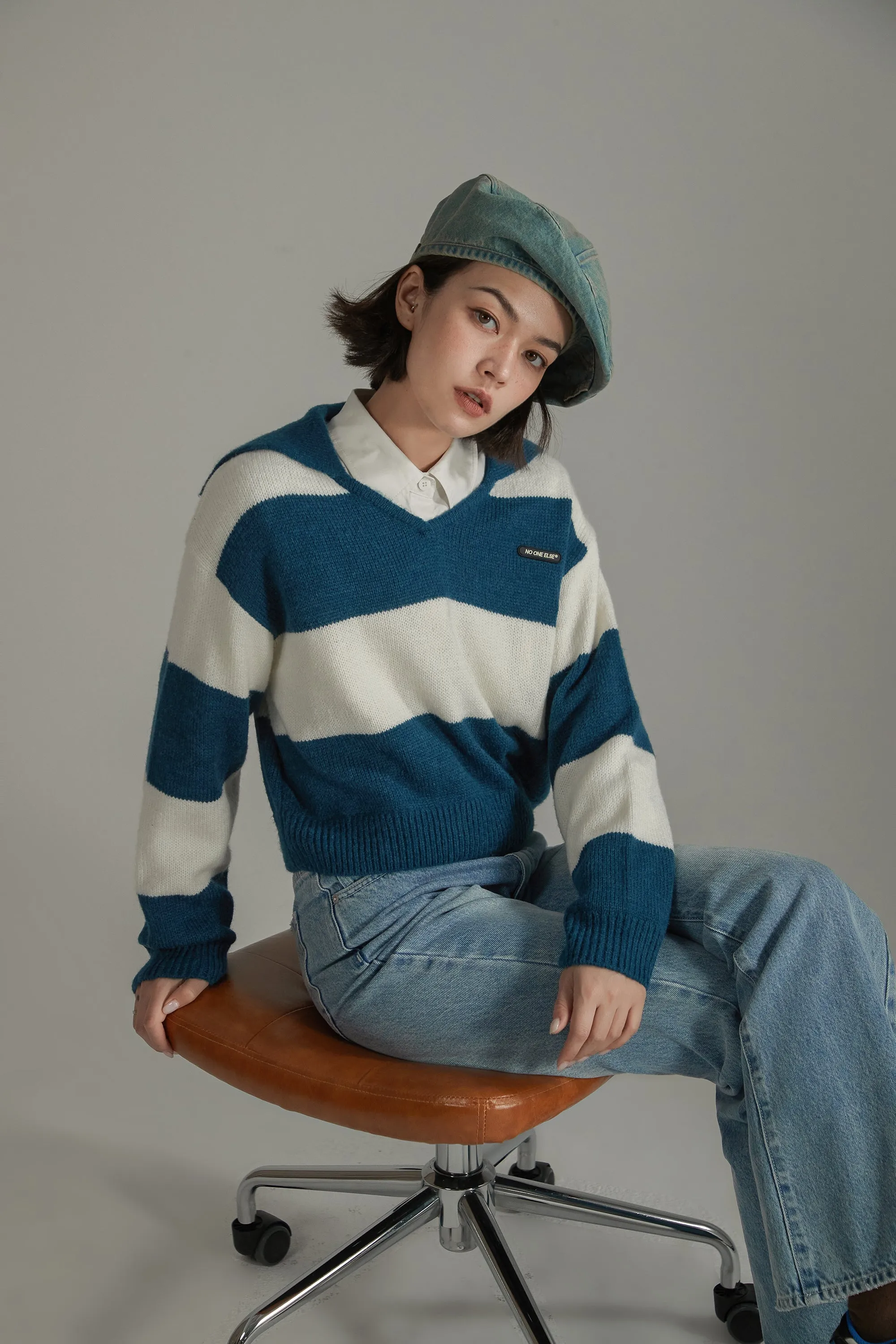 Sailor Color Scheme Knit Sweater