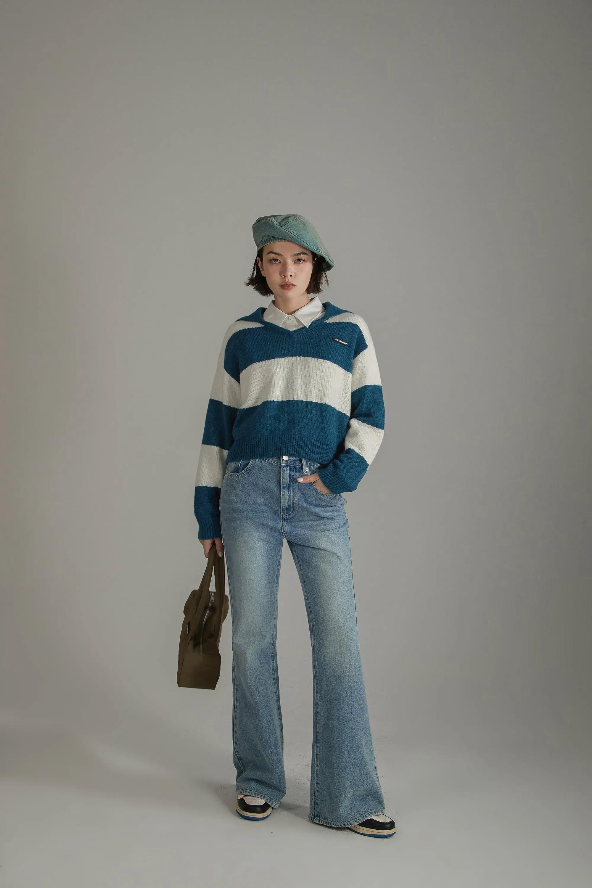 Sailor Color Scheme Knit Sweater