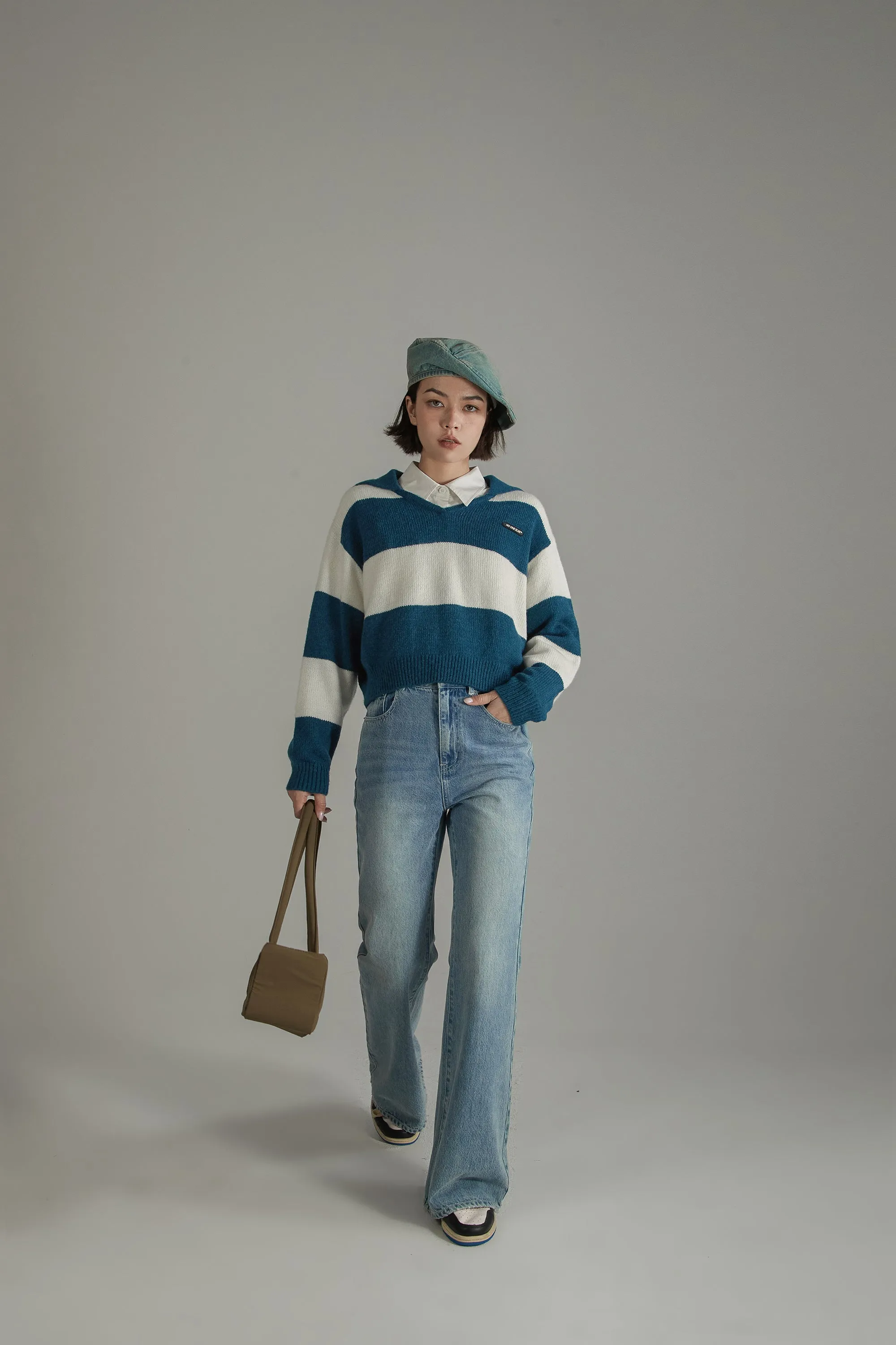 Sailor Color Scheme Knit Sweater