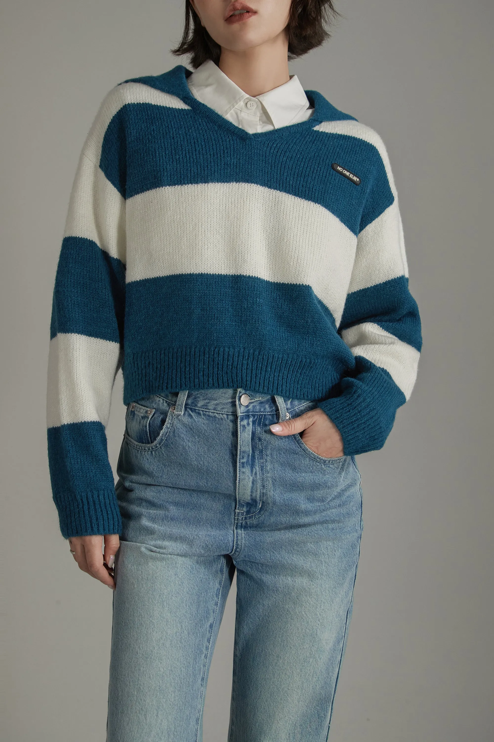 Sailor Color Scheme Knit Sweater