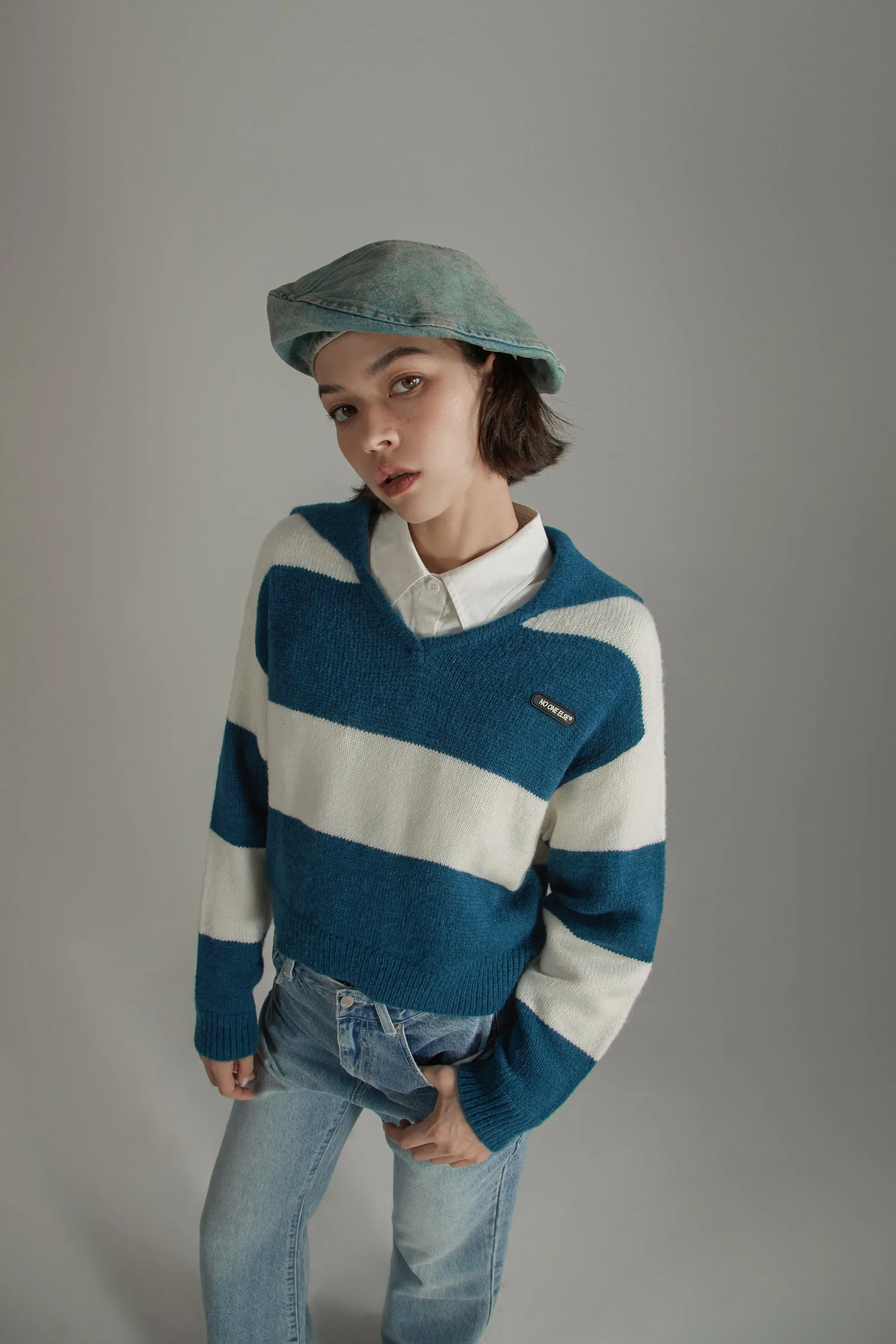 Sailor Color Scheme Knit Sweater