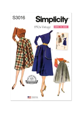 Simplicity Sewing Pattern 3016 Skirts