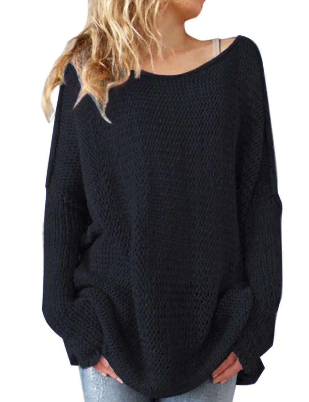 Solid Color Round Neck Medium Style Sweaters