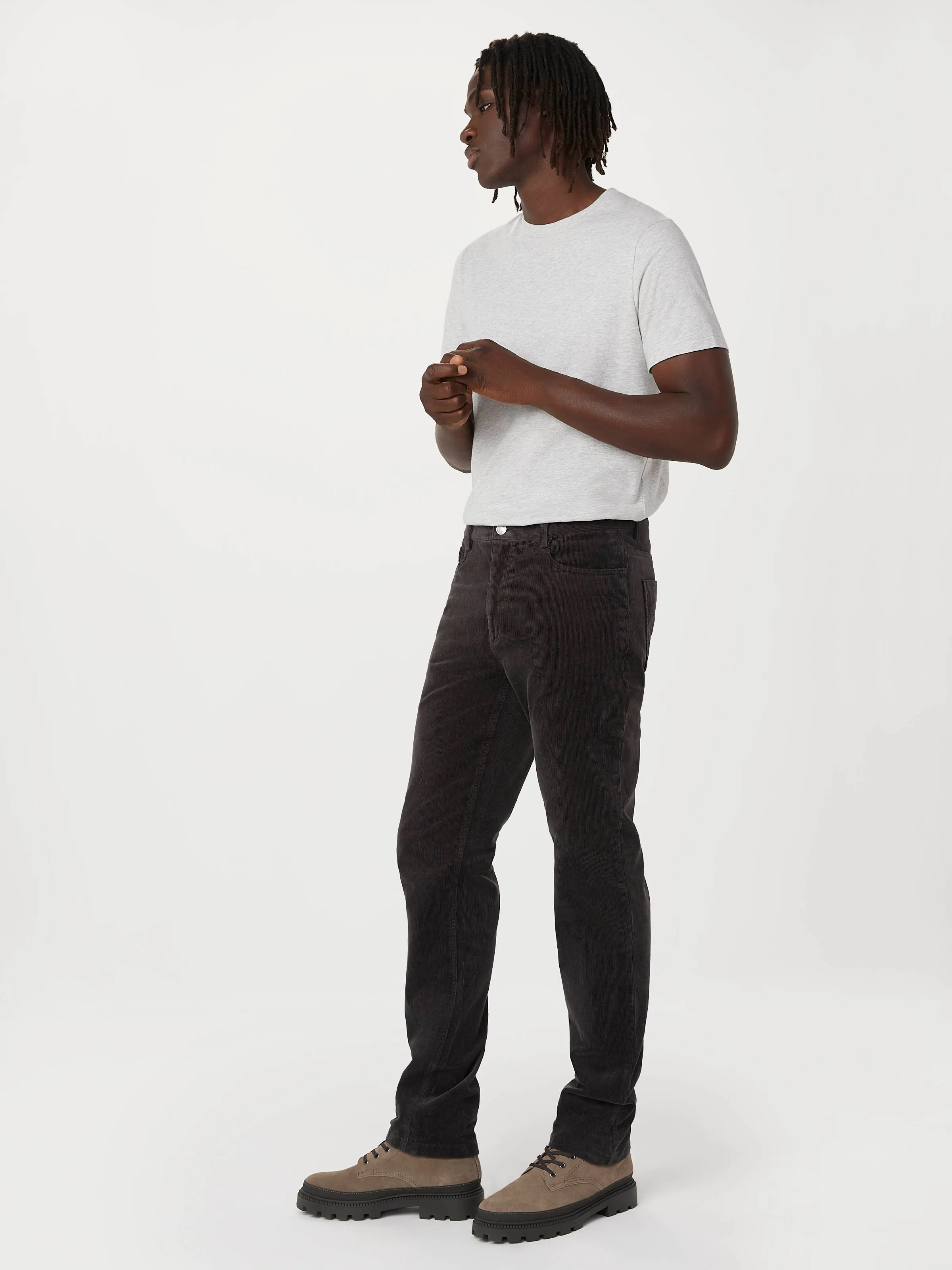 The Brunswick Slim Corduroy Pant in Washed Black