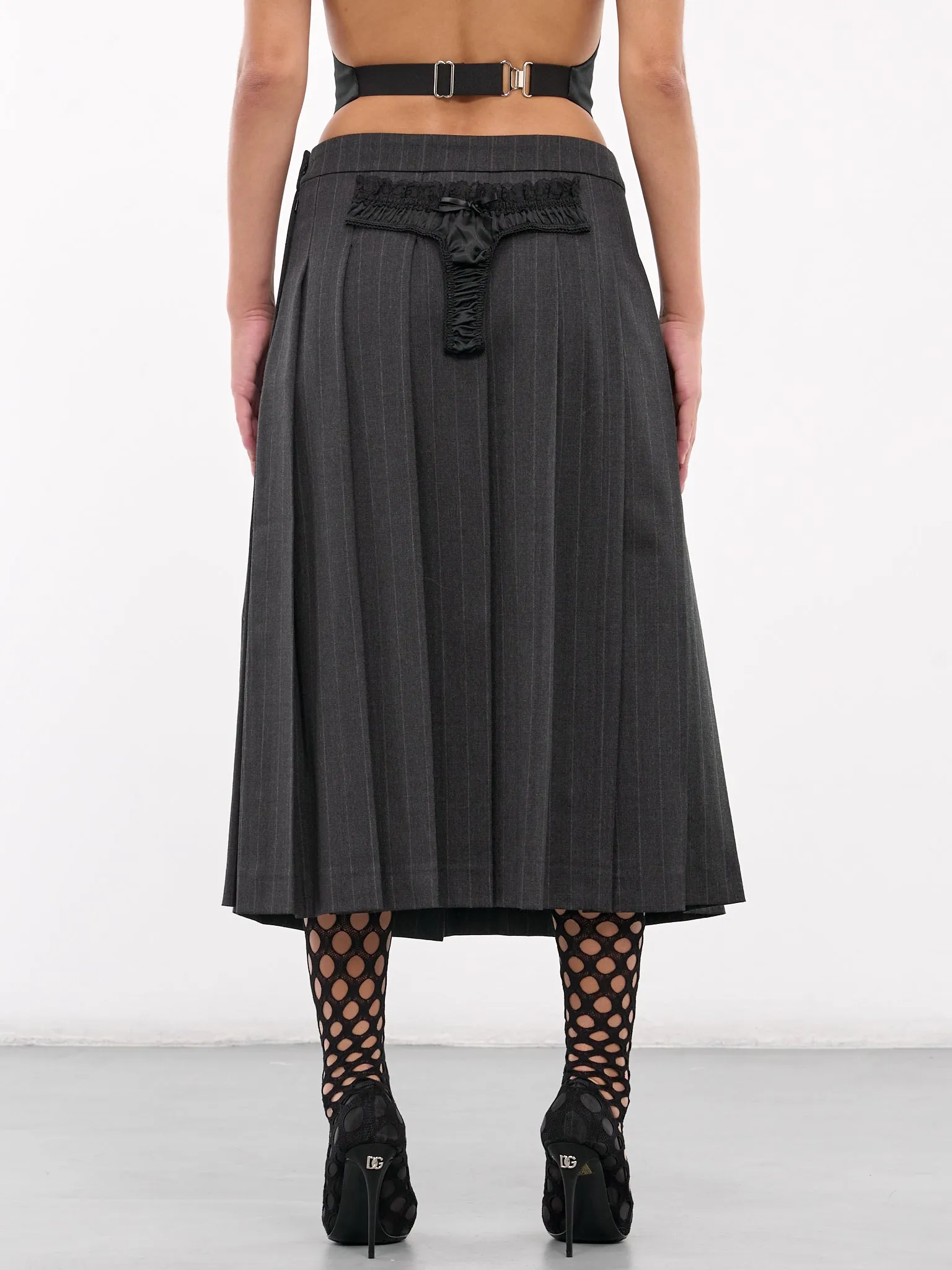 Underwear Pleated Skirt (S104-GREY-BLACK)