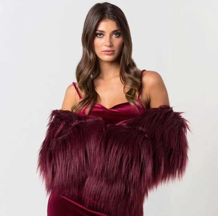 UNREAL FUR UNREAL DREAM JACKET IN BURGUNDY