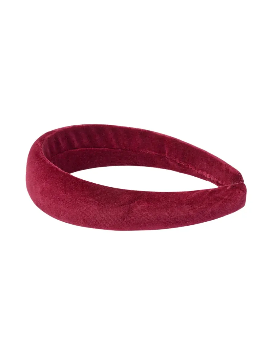 velvet wide headband burgundy