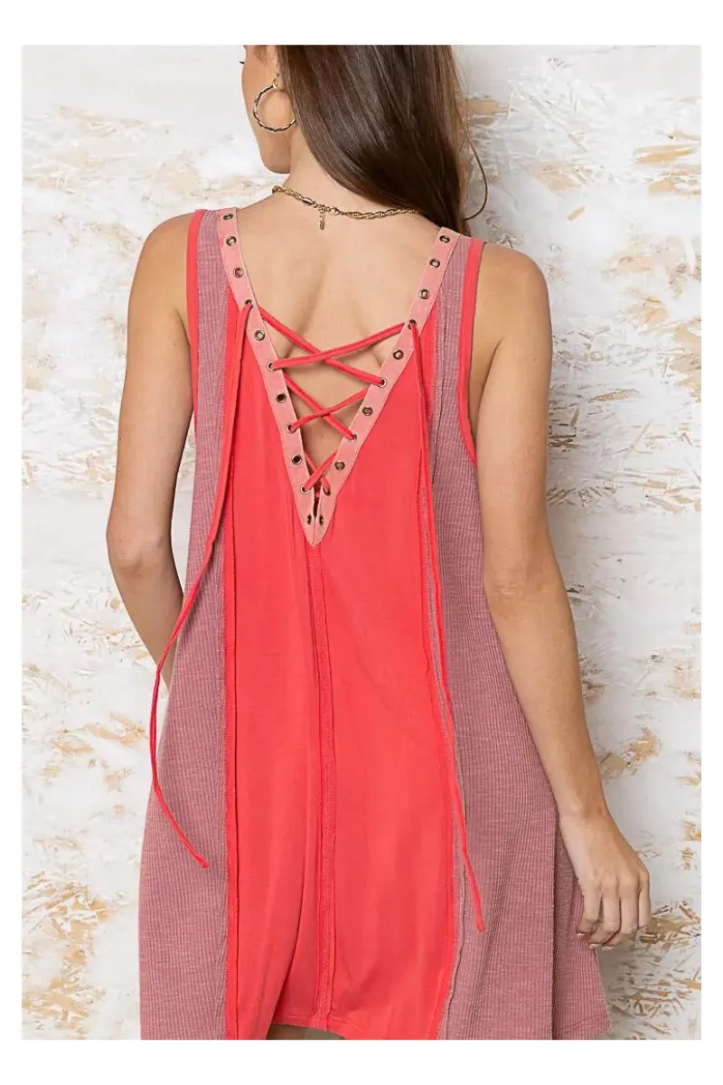 Washed Red Strappy Tunic