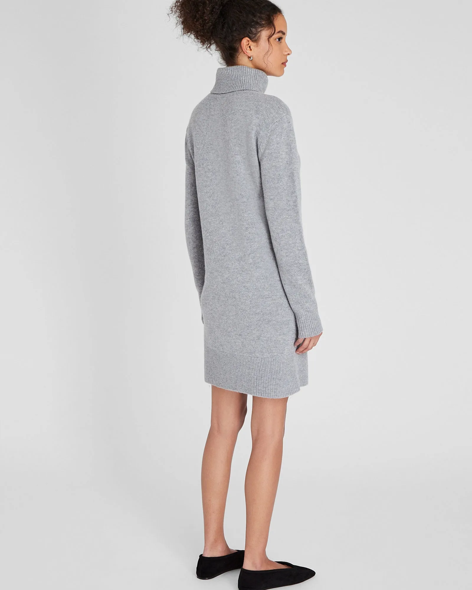 Wool-Cashmere Blend Mini Turtleneck Dress