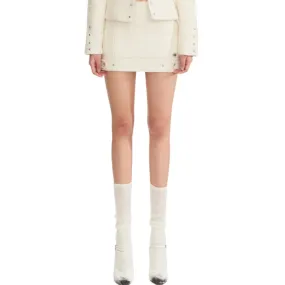 Woolen Skirt White Knight Chanel Style Suit